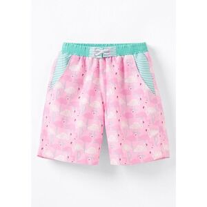 Matilda Jane Mens XXL Flamingo Print Swim Trunks Pink Teal Board Shorts